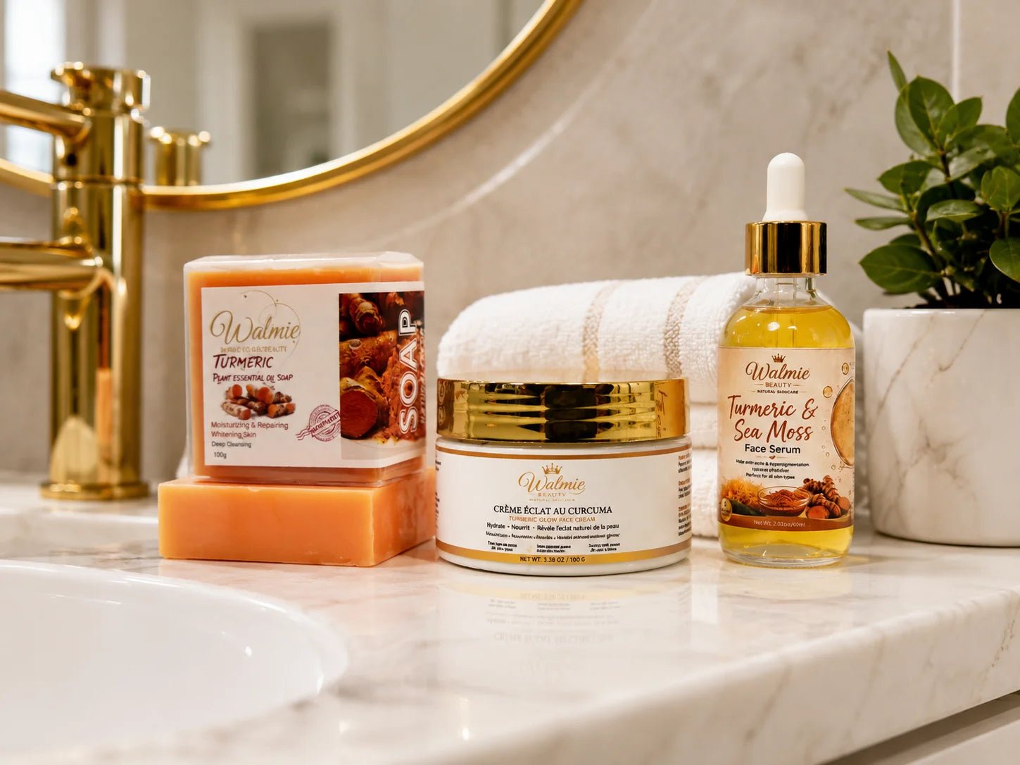 Gamme soin pour visage au curcuma Walmie Beauty
