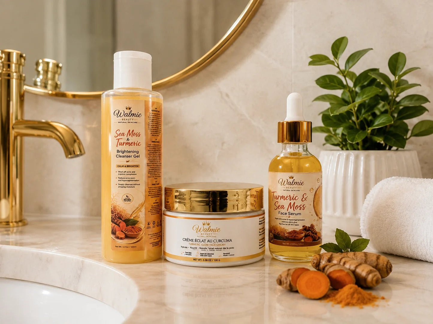 Walmie Beauty Gamme curcuma avec Nettoyant
