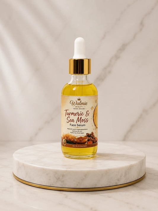 Sérum visage Walmie Beauty Curcuma & Sea Moss pour hydrater et révéler l’éclat naturel de la peau.